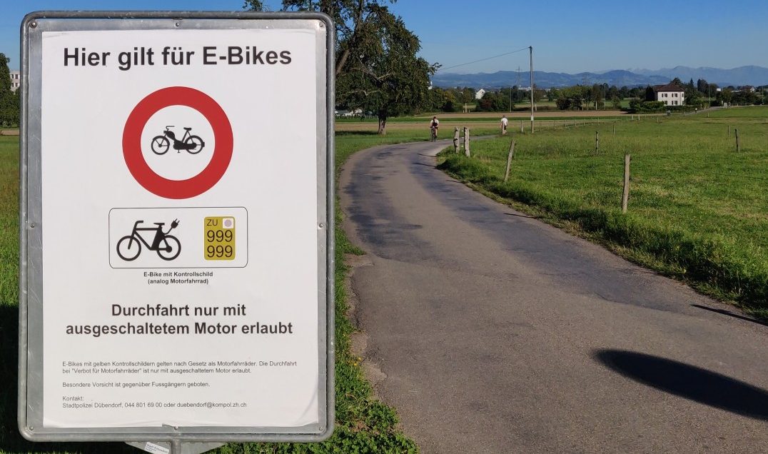 Fahrverbot für schnelle E-Bikes in Dübendorf