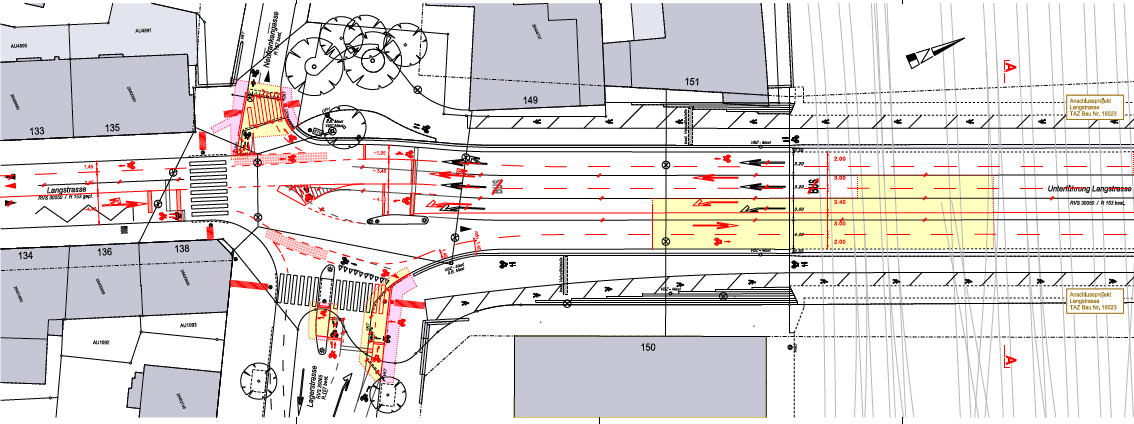 Projektplan Langstrasse / Lagerstrasse in Zürich