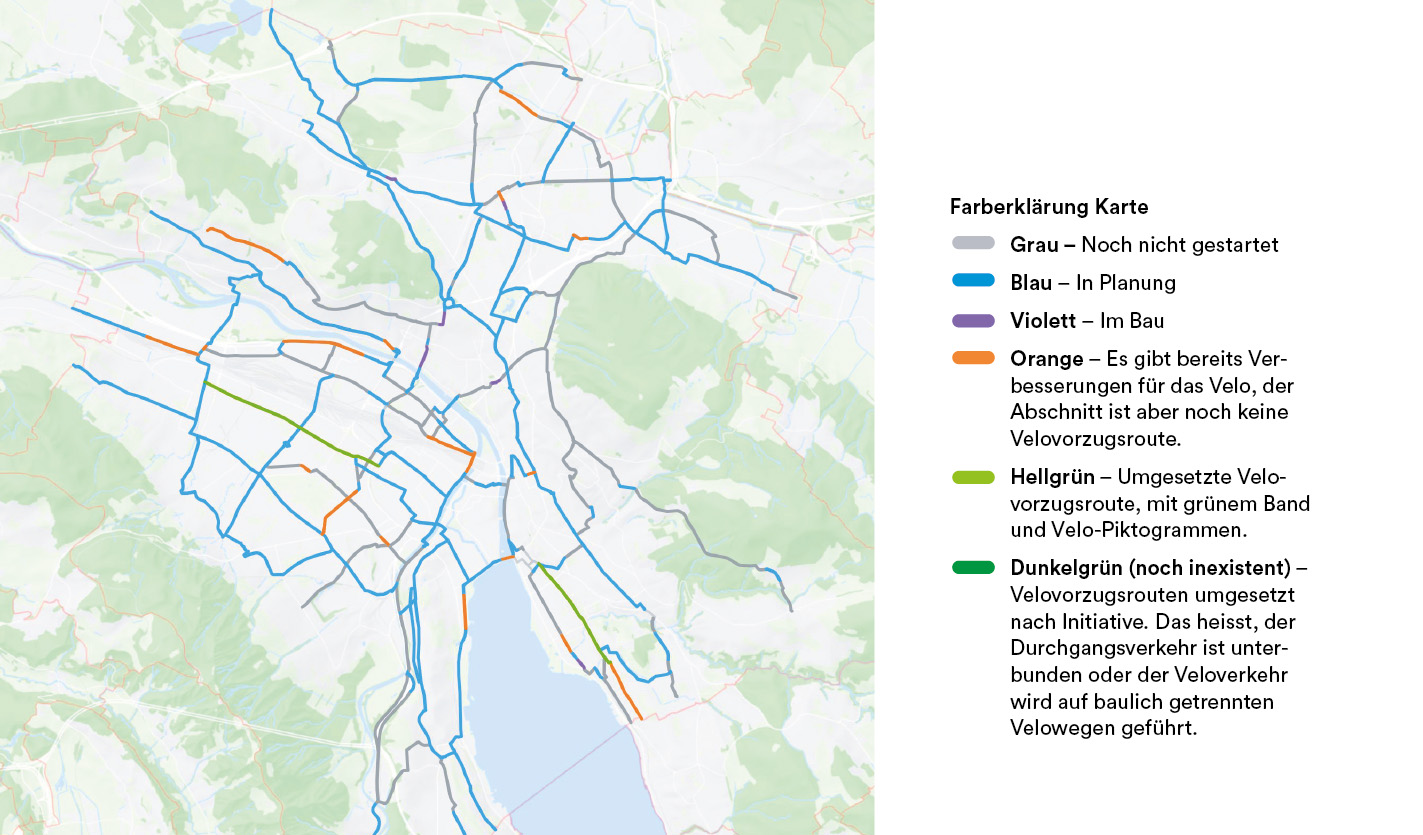 Velorouten-Initiative in der Stadt Zürich: Fünf Jahre nach dem klaren Ja.