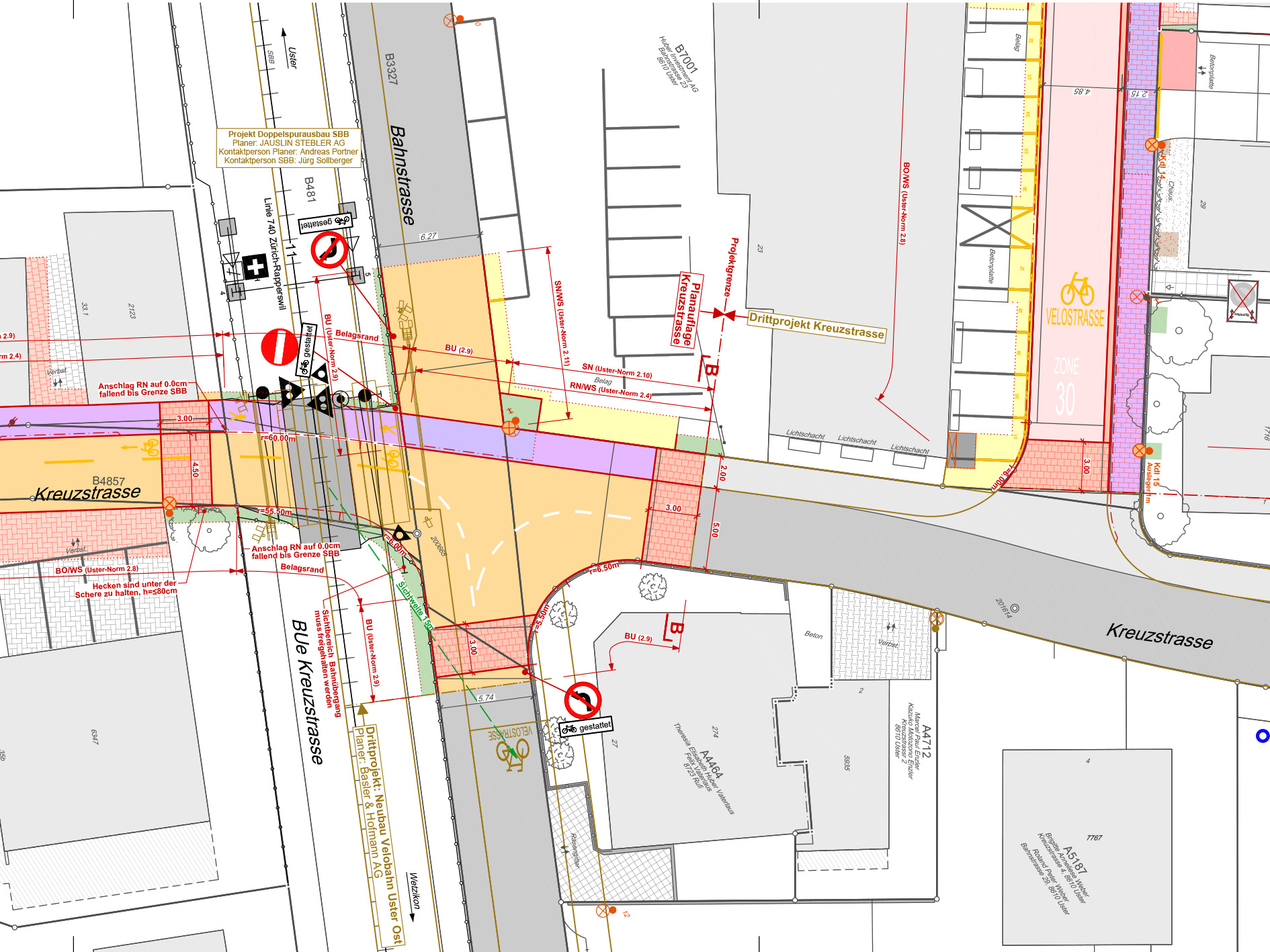 Uster Rekurs Velobahn Neuwiesenstrasse - Bahnstrasse