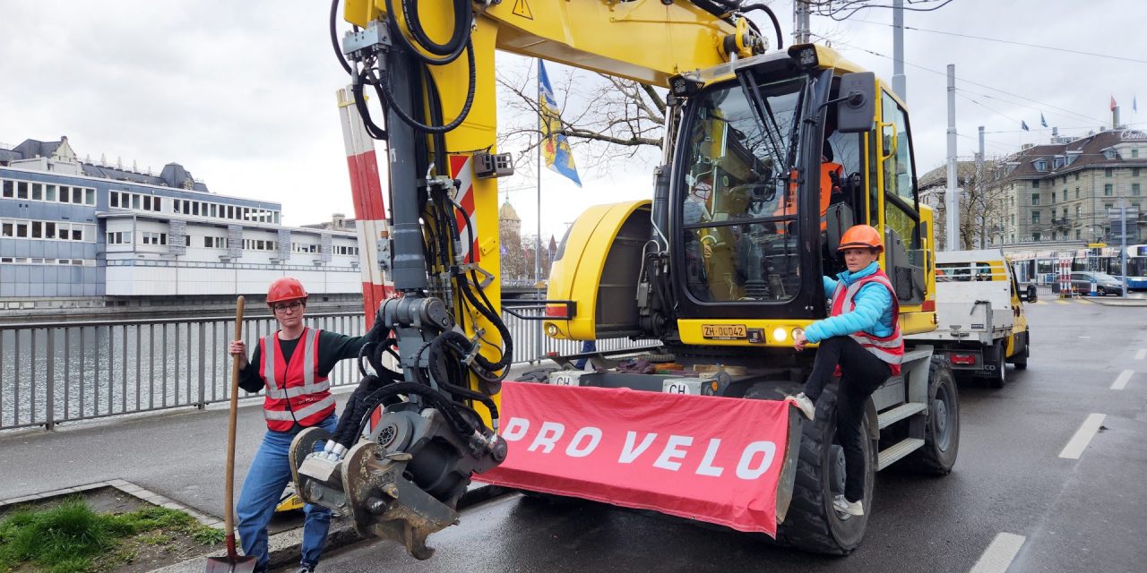 Pro Velo greift in Zürich zum Bagger